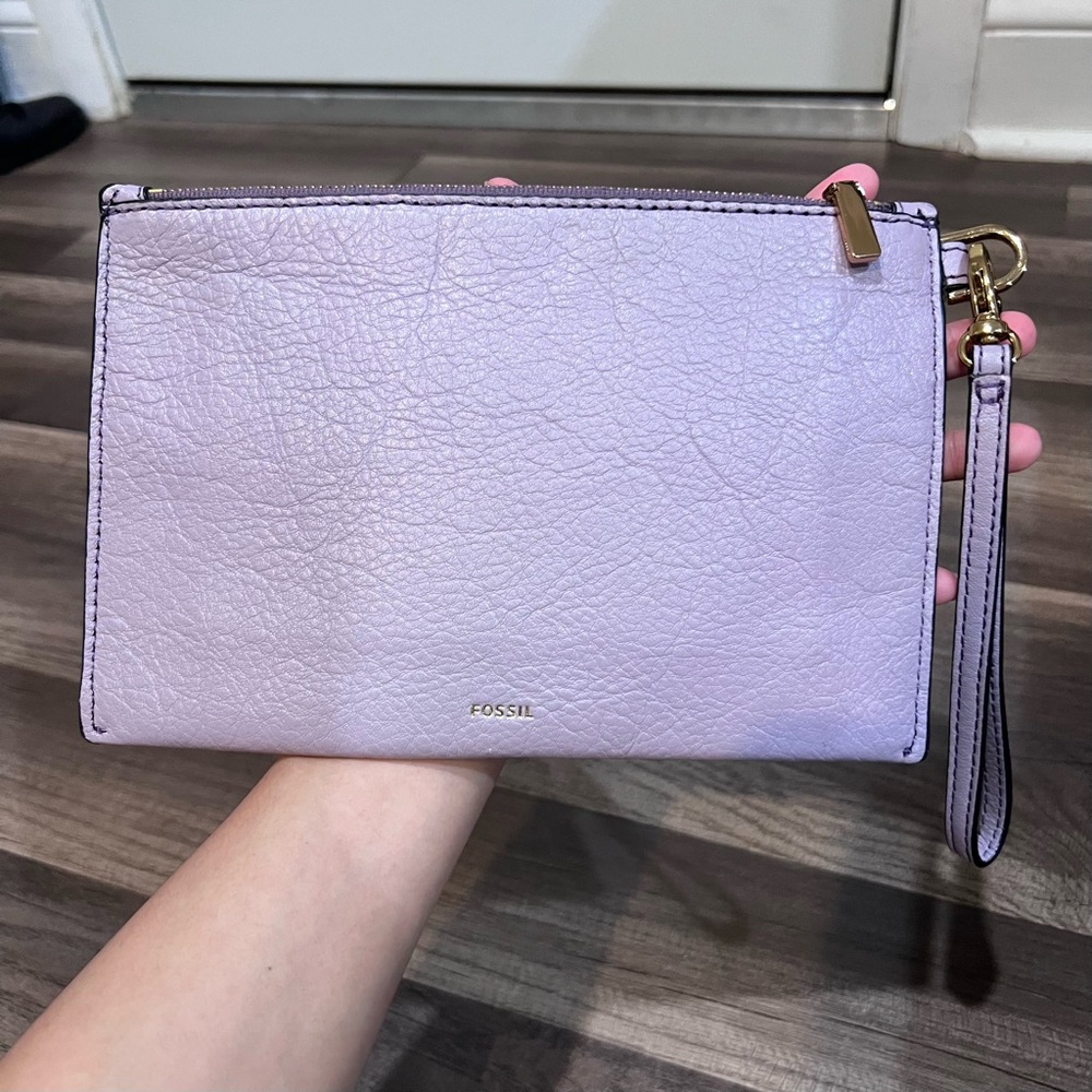 ❤️BUY 2 GET 1 FREE❤️ Fossil Lavender Gift Wristlet S Clutch Leather